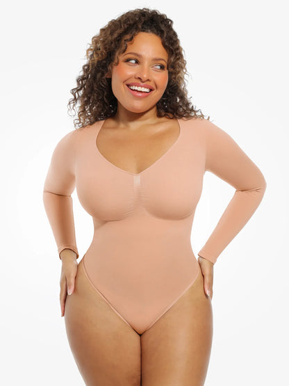 Seamless Supportive Long Sleeve Tummy Control Bodysuit