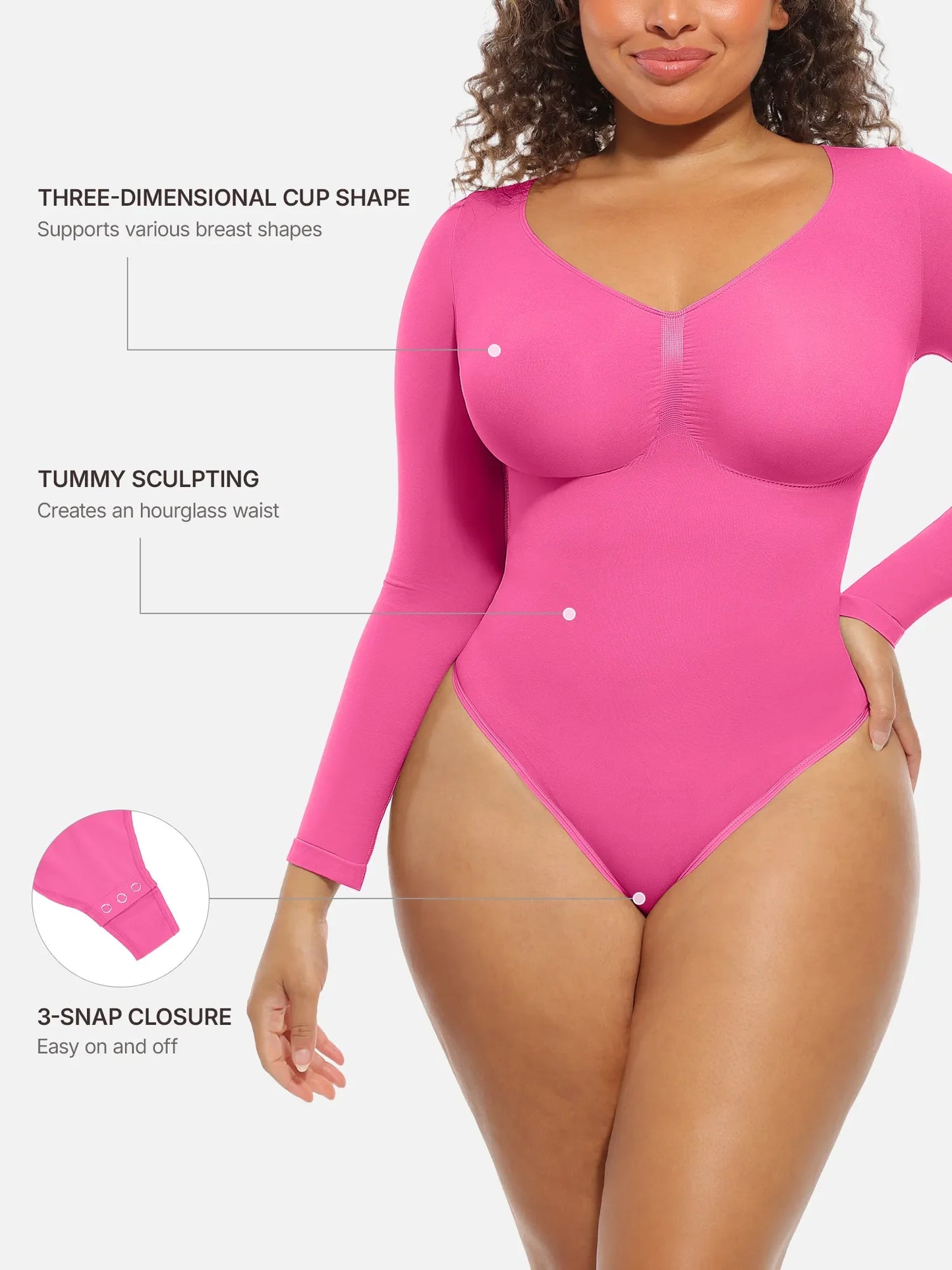 Seamless Supportive Long Sleeve Tummy Control Bodysuit