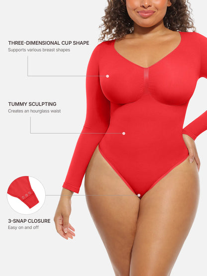 Seamless Supportive Long Sleeve Tummy Control Bodysuit