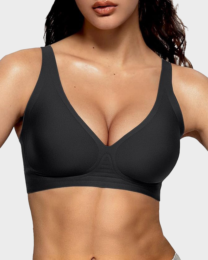 Seamless Deep V Jelly Push-Up Wireless Bra