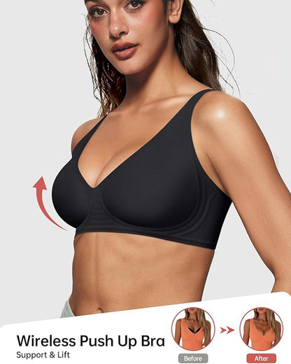 Seamless Deep V Jelly Push-Up Wireless Bra