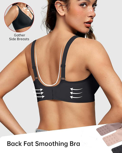 Seamless Deep V Jelly Push-Up Wireless Bra