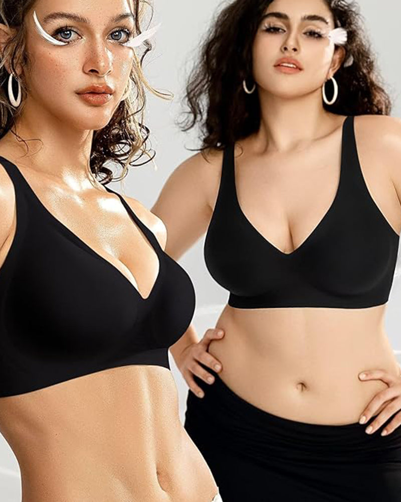 Seamless Deep V Jelly Push-Up Wireless Bra