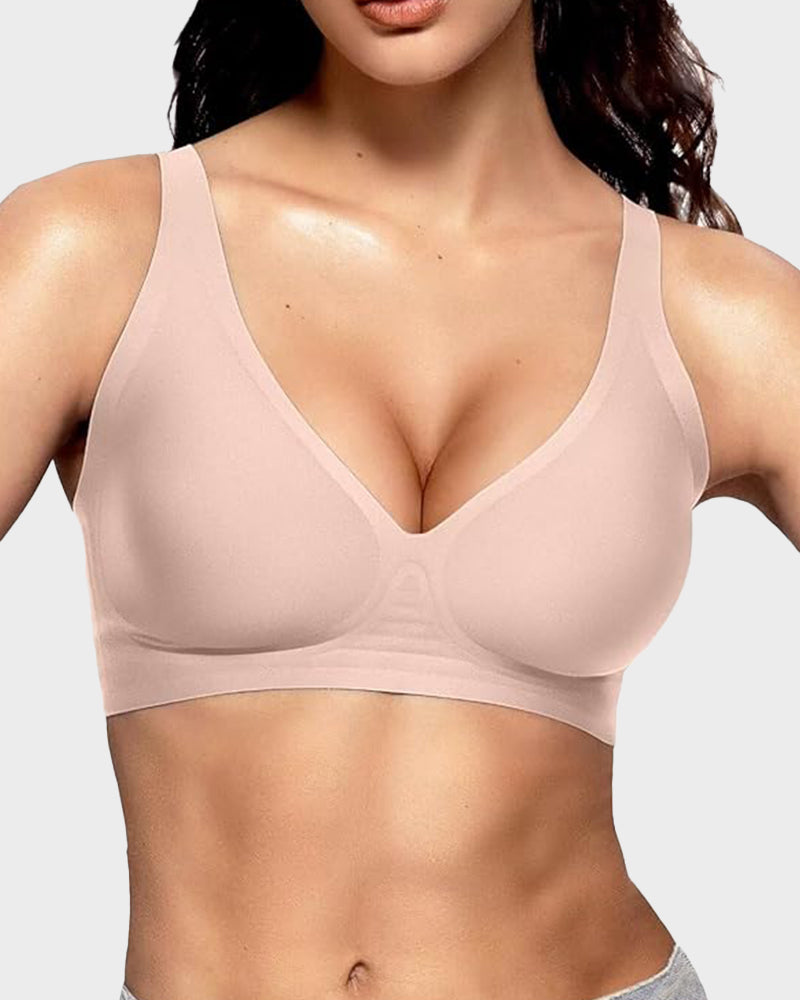 Seamless Deep V Jelly Push-Up Wireless Bra