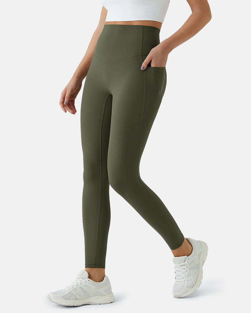 Tummy Control Butt Lifting Seamless Leggings with Pockets Squat Proof