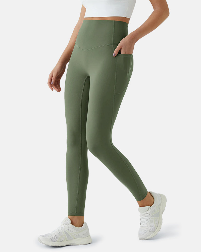 Tummy Control Butt Lifting Seamless Leggings with Pockets Squat Proof