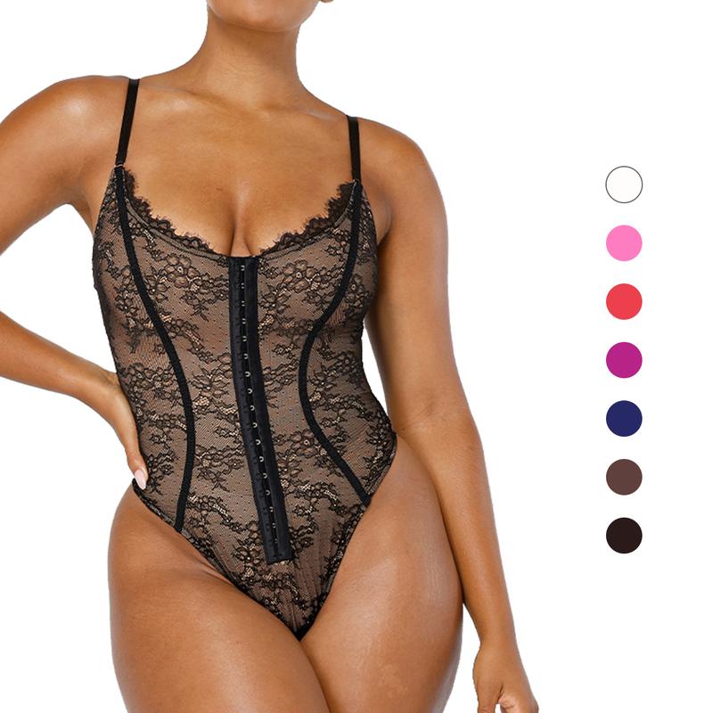 Lace Glamour Thong Hourglass Bodysuit