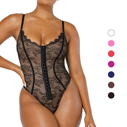 Lace Glamour Thong Hourglass Bodysuit